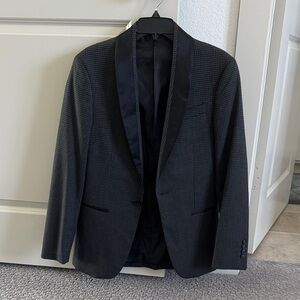 jf j.ferrar Black Patterned Tuxedo Jacket